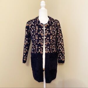 Anthropologie La Fee Verte Leopard Eyelash Cardigan - XS